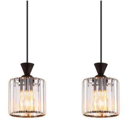 Globo - Suspension filaire 4xE27/60W/230V noir