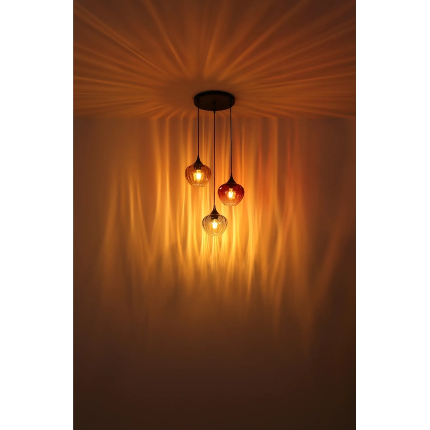 Globo - Suspension filaire 3xE27/60W/230V