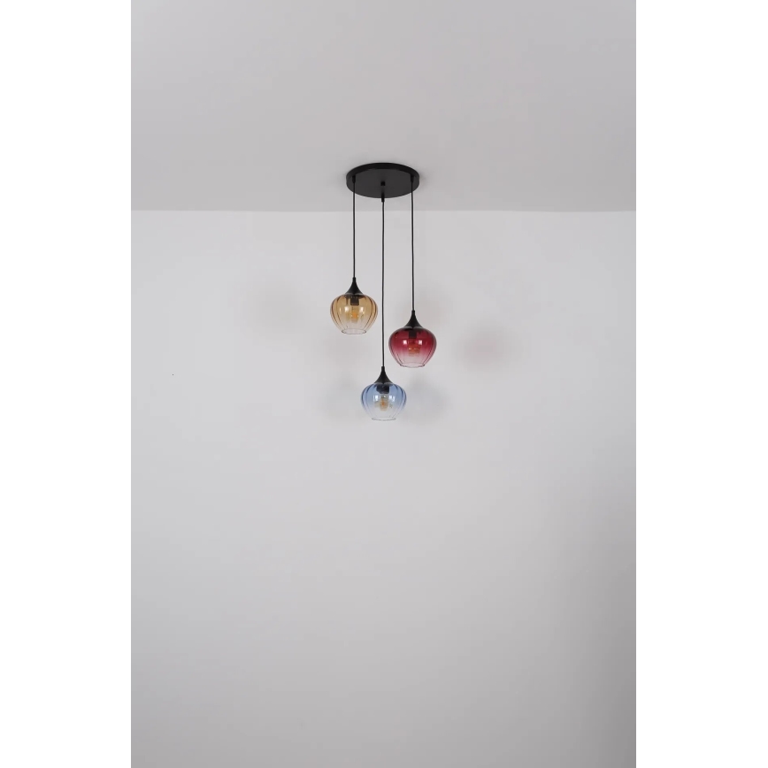 Globo - Suspension filaire 3xE27/60W/230V