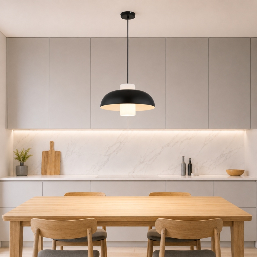 Globo - Suspension à câble 1xE27/60W/230V noire