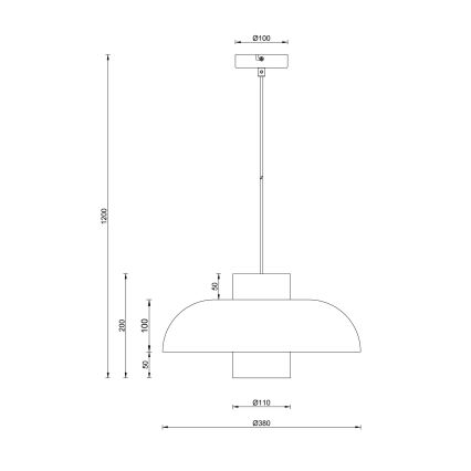 Globo - Suspension à câble 1xE27/60W/230V noire