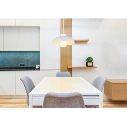 Globo - Suspension sur câble 1xE27/60W/230V blanche