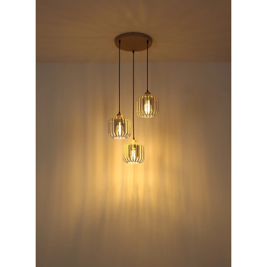 Globo - Suspension sur câble 3xE27/40W/230V