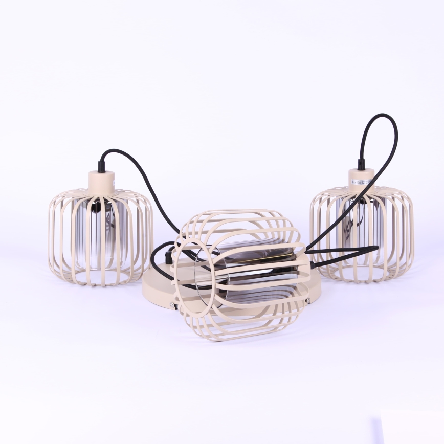 Globo - Suspension sur câble 3xE27/40W/230V