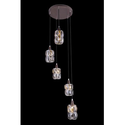 Globo 15761-5 - Lustre fil en cristal WOLLI 5xE14/40W/230V