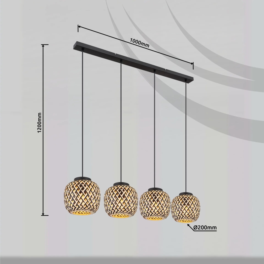 Globo 15766-4H - Suspension filaire COLLY 4xE27/15W/230V