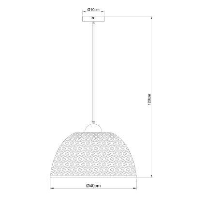 Globo - Suspension filaire 1xE27/15W/230V bambou