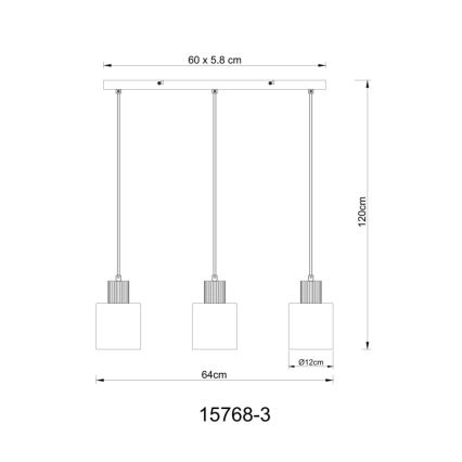 Globo - Suspension sur câble 3xE27/25W/230V