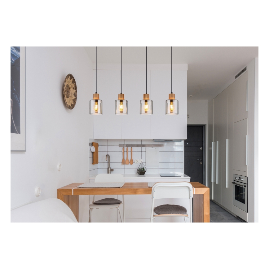 Globo - Lustre suspendu sur câble 4xE27/25W/230V