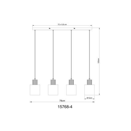 Globo - Lustre suspendu sur câble 4xE27/25W/230V