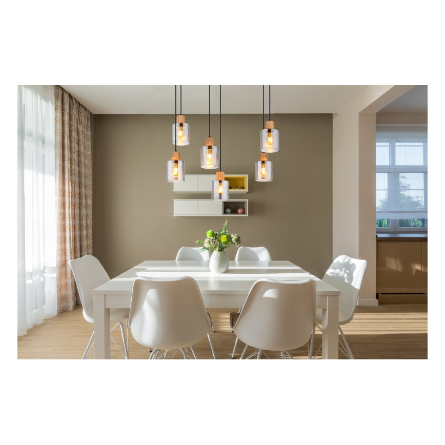 Globo - Suspension sur câble 6xE27/25W/230V