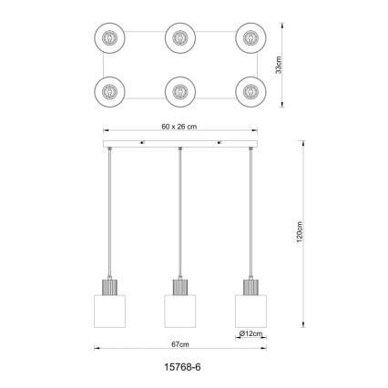Globo - Suspension sur câble 6xE27/25W/230V