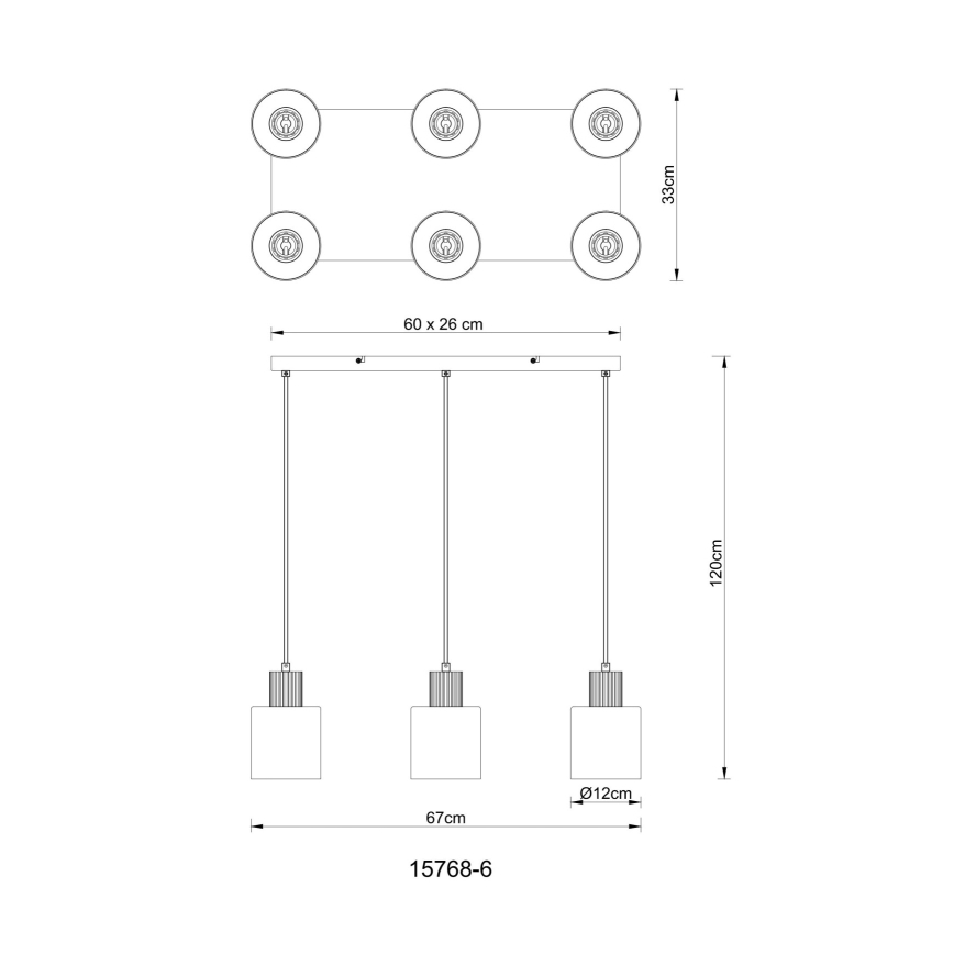 Globo - Suspension sur câble 6xE27/25W/230V