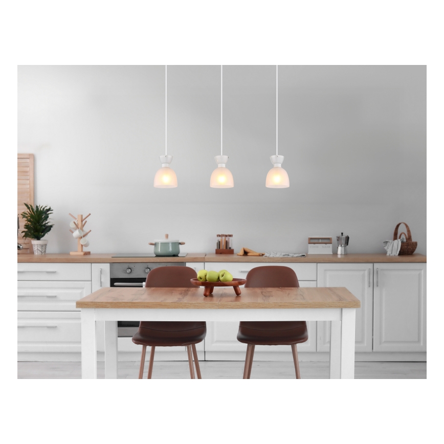 Globo - Suspension filaire 3xE14/40W/230V blanc