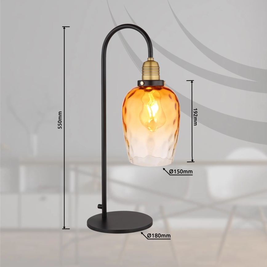 Globo - Lampe de table 1xE27/60W/230V orange