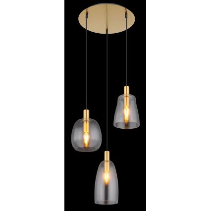 Globo - Suspension filaire 3xE14/40W/230V d. 43 cm laiton