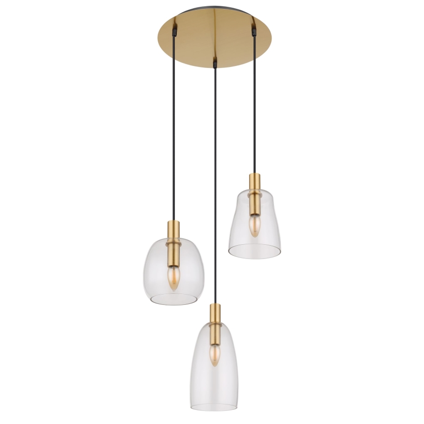 Globo - Suspension filaire 3xE14/40W/230V d. 43 cm laiton