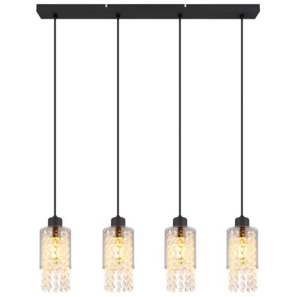Globo - Suspension filaire 4xE27/40W/230V noir