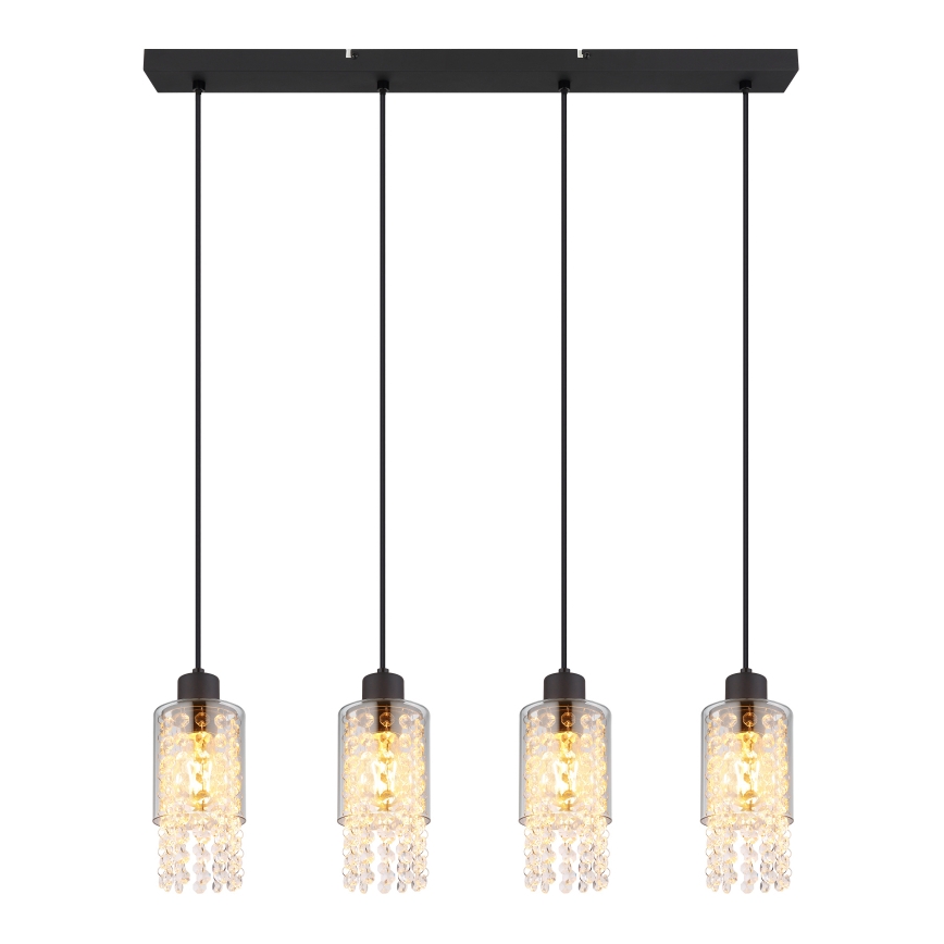 Globo - Suspension filaire 4xE27/40W/230V noir