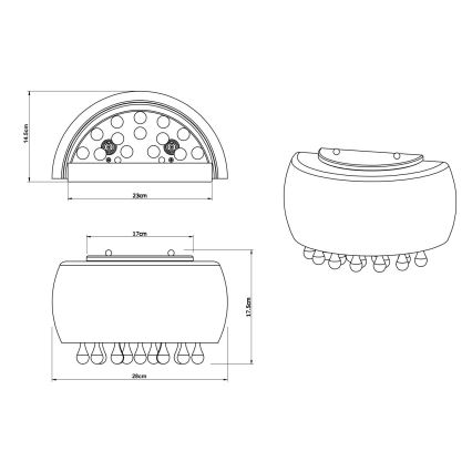 Globo 15809W - Applique murale KALLA 1xG9/28W/230V