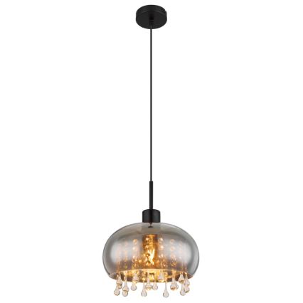 Globo - Suspension filaire 1xE27/9W/230V d. 28 cm noir