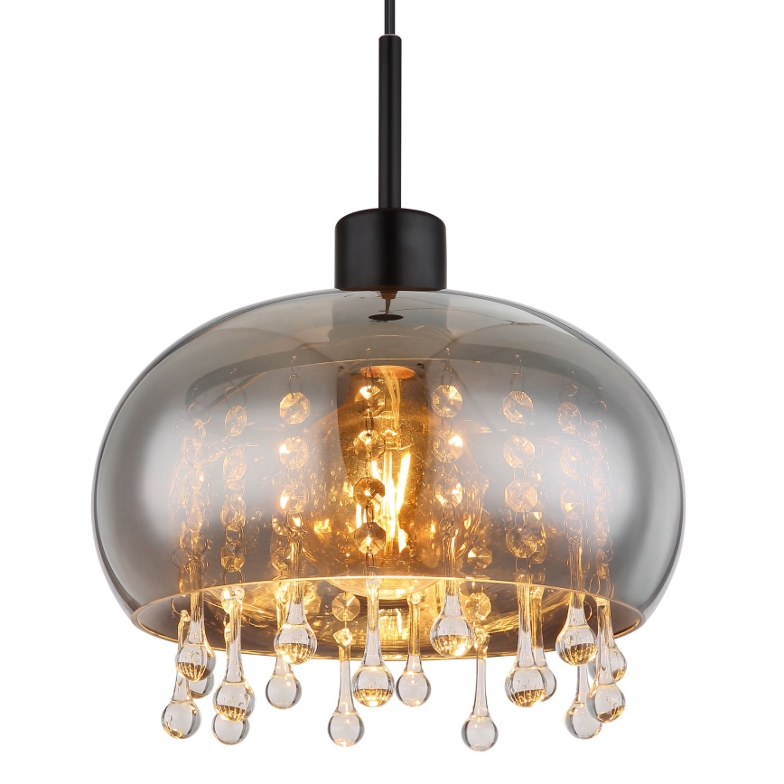 Globo - Suspension filaire 1xE27/9W/230V d. 28 cm noir