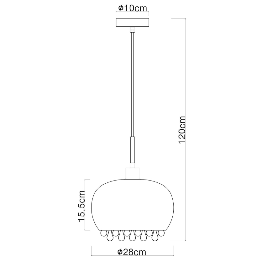 Globo - Suspension filaire 1xE27/9W/230V d. 28 cm noir