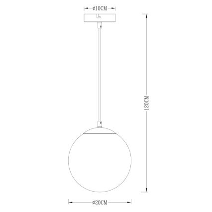 Globo - Suspension filaire 1xE27/40W/230V d. 20 cm