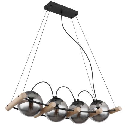 Globo - Suspension filaire 4xE14/15W/230V hévéa