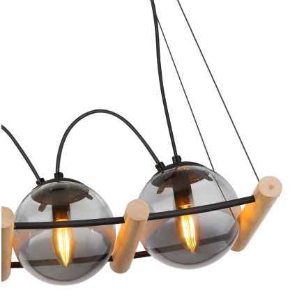 Globo - Suspension filaire 4xE14/15W/230V hévéa