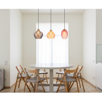 Globo - Suspension sur câble 3x E27/60W/230V