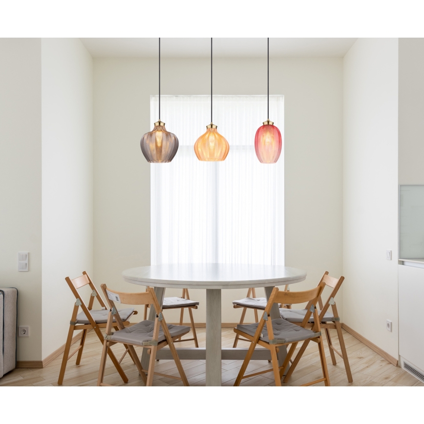Globo - Suspension sur câble 3x E27/60W/230V
