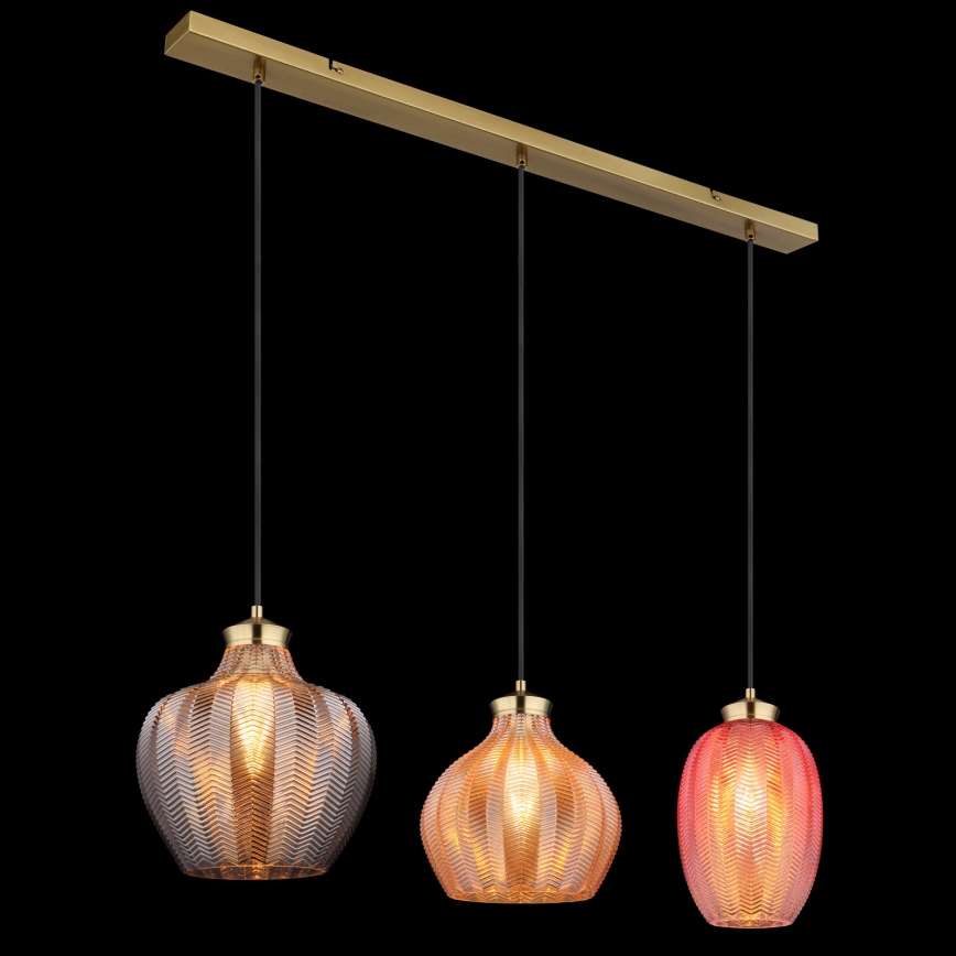 Globo - Suspension sur câble 3x E27/60W/230V