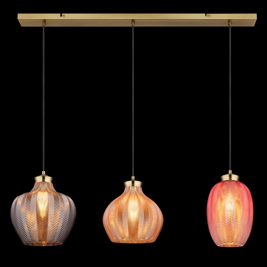 Globo - Suspension sur câble 3x E27/60W/230V