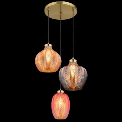 Globo - Suspension sur câble 3xE27/60W/230V Ø 45 cm
