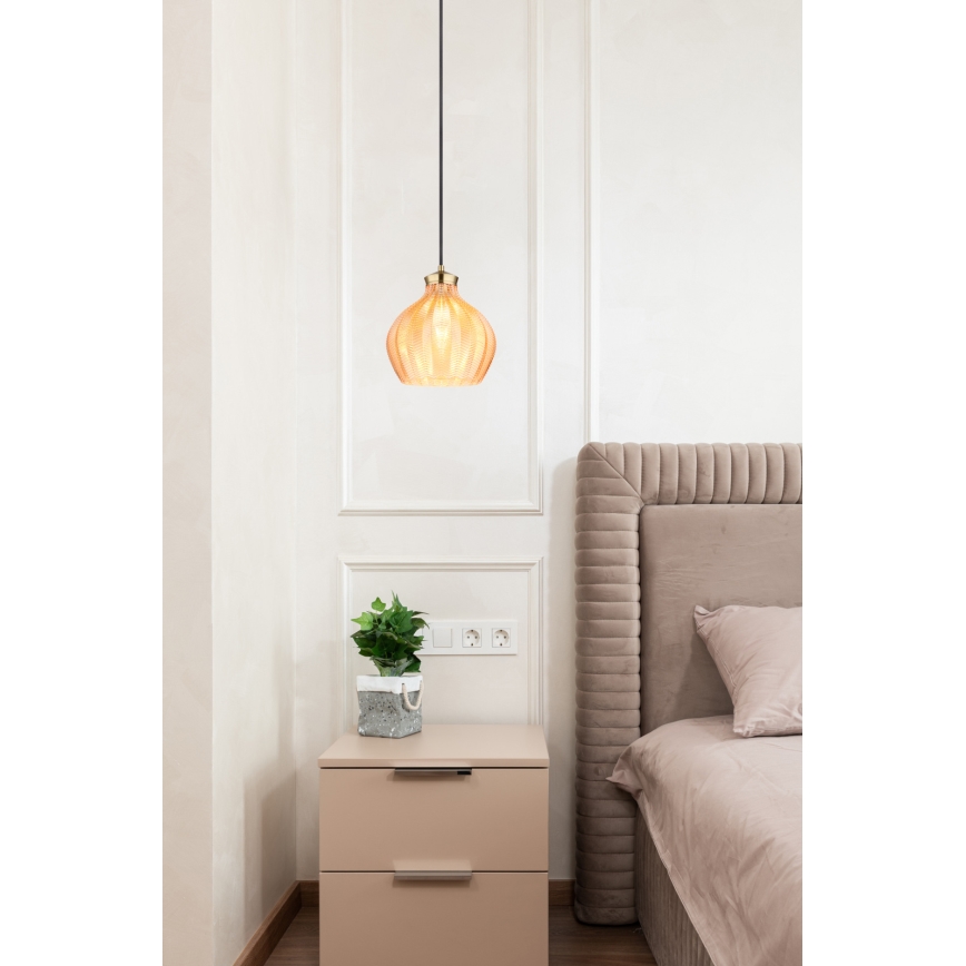 Globo - Lustre sur câble 1xE27/60W/230V Ø 22 cm doré