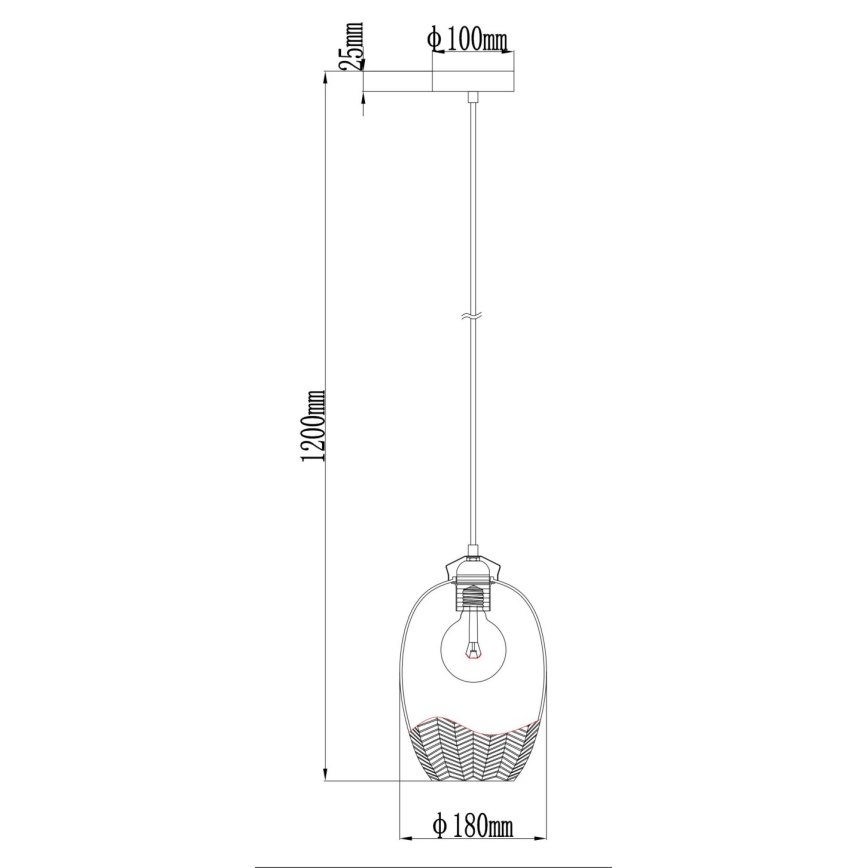 Globo - Lustre sur câble 1xE27/60W/230V Ø 22 cm doré
