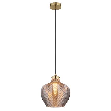 Globo - Suspension sur câble 1xE27/60W/230V Ø 22 cm fumé