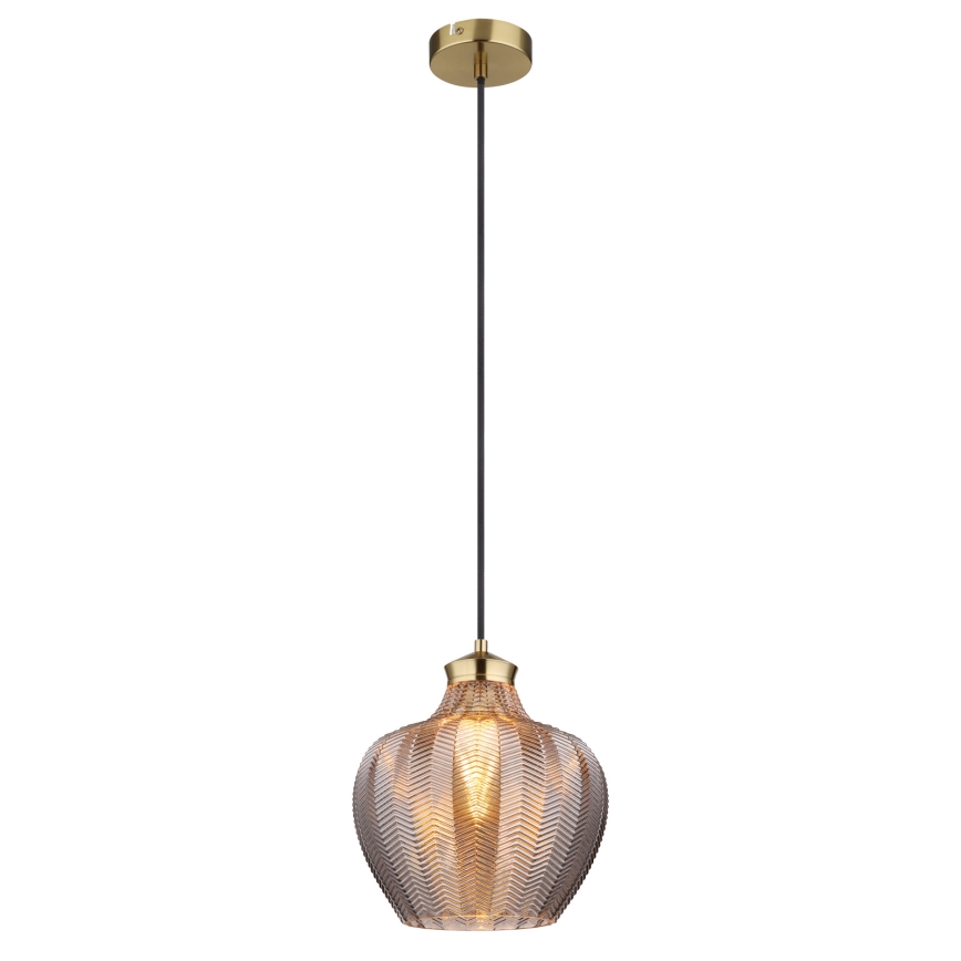 Globo - Suspension sur câble 1xE27/60W/230V Ø 22 cm fumé