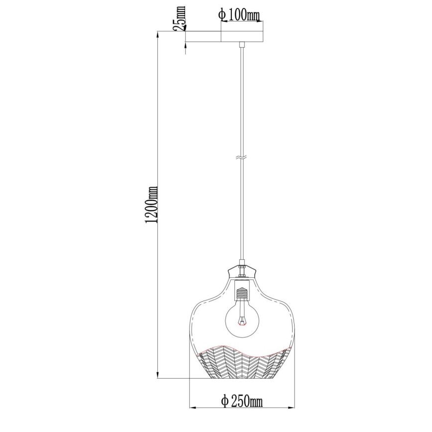 Globo - Suspension sur câble 1xE27/60W/230V Ø 22 cm fumé
