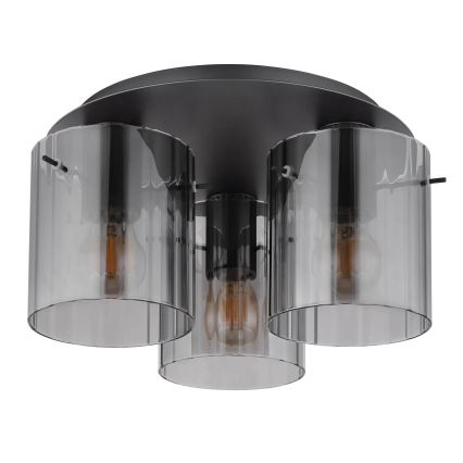 Globo - Plafonnier 3xE27/40W/230V d. 37 cm gris