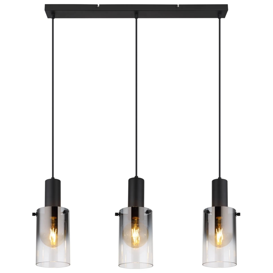 Globo - Suspension filaire 3xE27/40W/230V noir