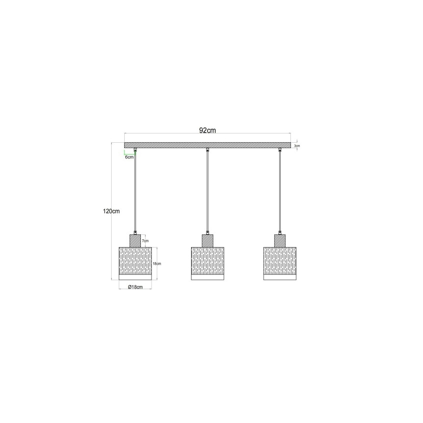 Globo - Suspension sur câble 3xE27/60W/230V
