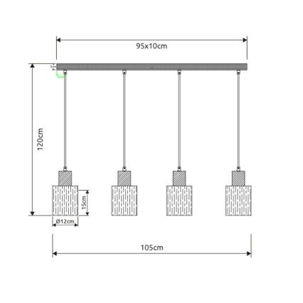 Globo - Suspension sur câble 4xE27/40W/230V