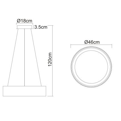 Globo - Suspension LED sur câble, 45W/230V, 2700/4000/6000K, Ø 46 cm, blanche