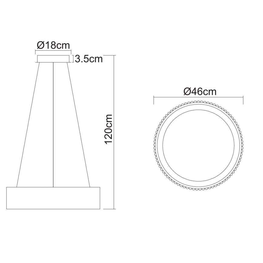 Globo - Suspension LED sur câble, 45W/230V, 2700/4000/6000K, Ø 46 cm, blanche