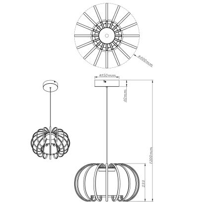 Globo - Lustre LED dimmable sur câble LED/40W/230V 3000K noir