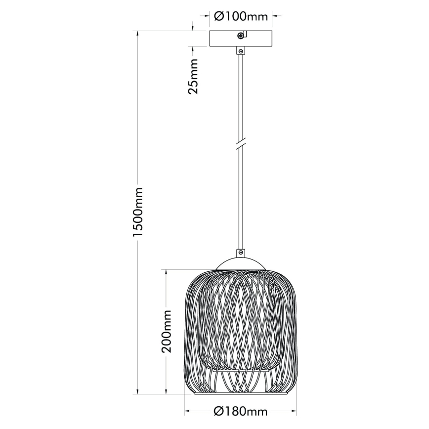 Globo - Suspension sur câble 1 x E27 / 40 W / 230 V, Ø 18 cm