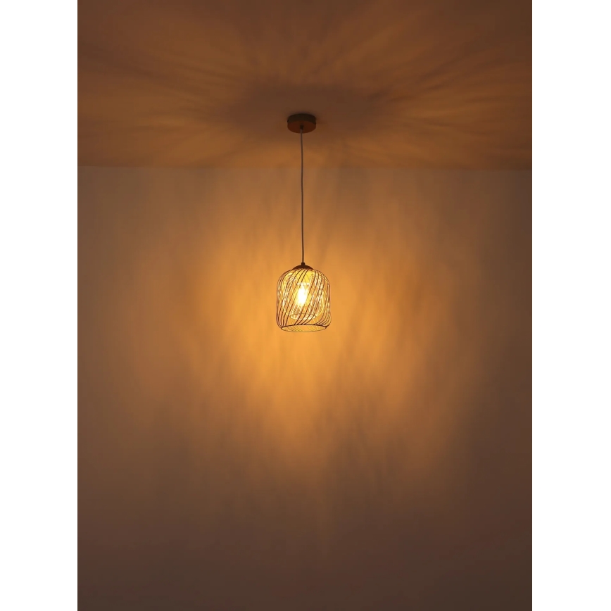 Globo - Suspension sur câble 1xE27/40W/230V Ø 18 cm beige/blanc