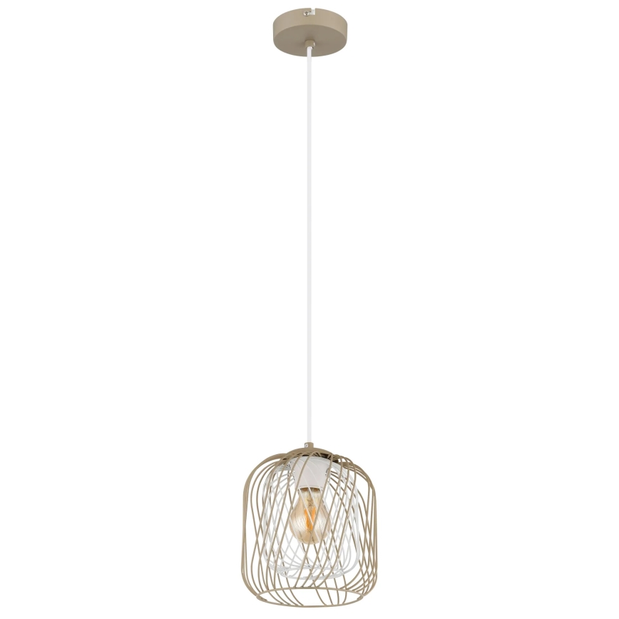 Globo - Suspension sur câble 1xE27/40W/230V Ø 18 cm beige/blanc